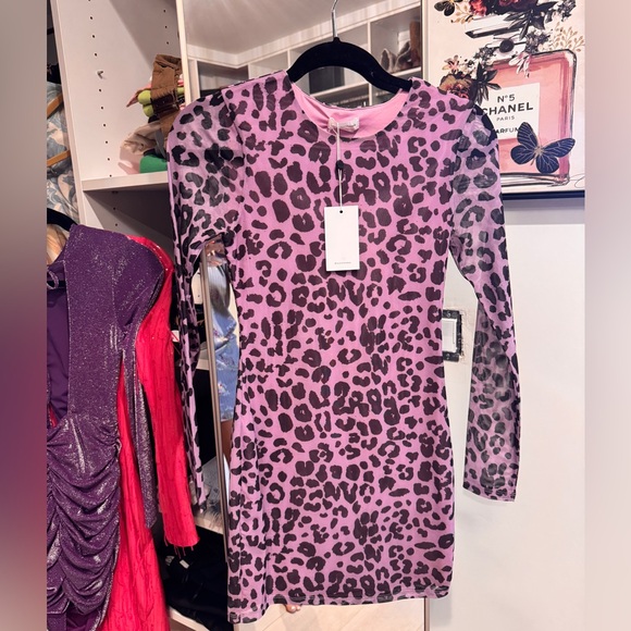 Lovers + Friends Purple Leopard Print Dress - Picture 1 of 3